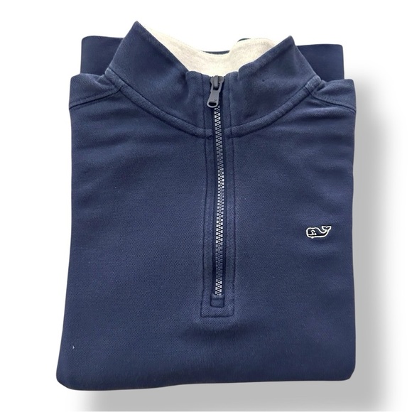 Vineyard Vines | Navy Pique Quarter Zip Pullover (L) 🐳 - Picture 6 of 8